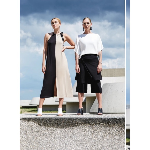 NWOT Halter Midi Black Dress Size Large - Picture 2 of 10